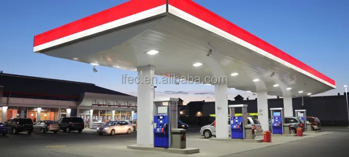 Fast Installation Famous Design Pre-engineering Steel Grid Gas Station Roof
