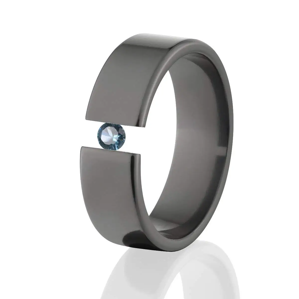 CloseoutWarehouse Tri Princess Center Rainbow Simulated Topaz Cubic Zirconia Ring Sterling Silver 925