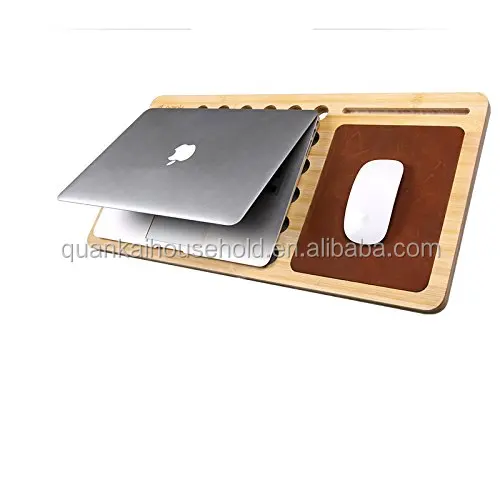 Bamboo Lapdesk With Genuine Leather Mouse Pad Buy Laptop Desk