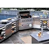 Large BBQ grill outdoor kitchen stainless steel