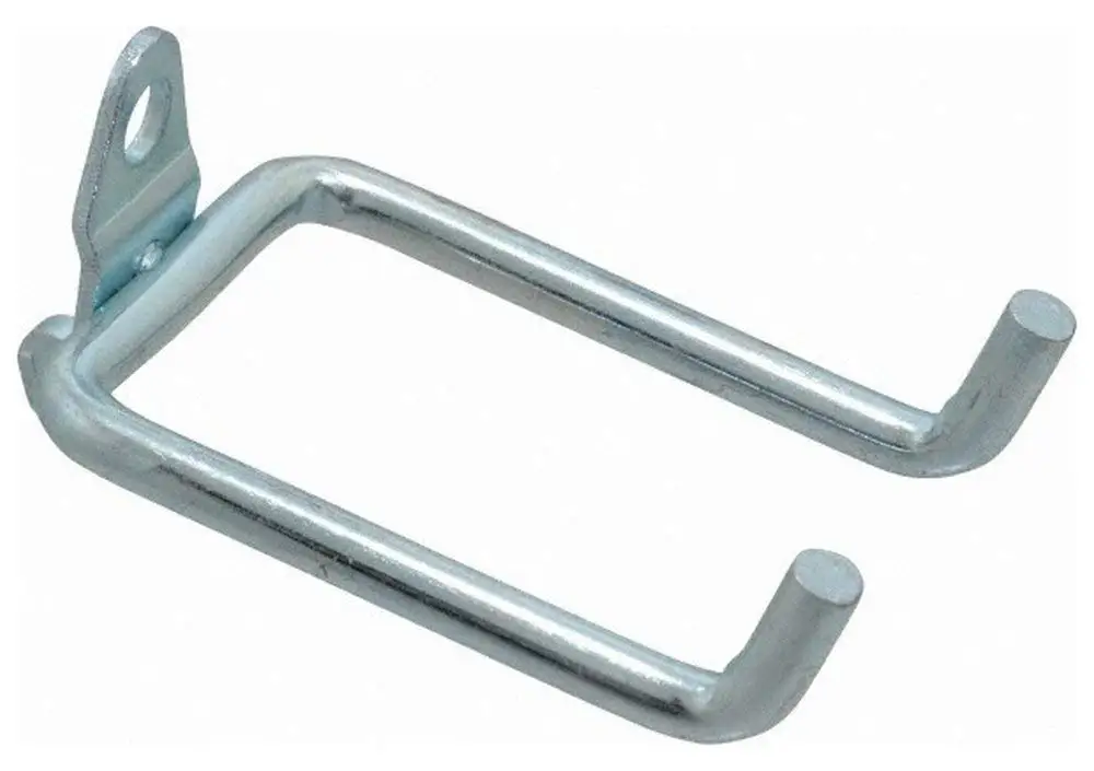 3/16" Diam, 2-13/16" Long, Double Arm Pegboard Hood, 3-3/8" Projection, 80 Bend Angle, 3/4" Bend Length, Steel (10 Pack)