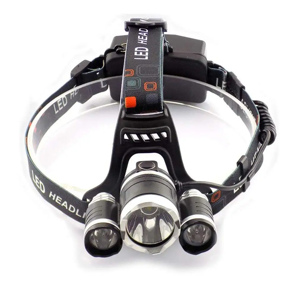 ASATechmed Tactical Style LED Headlamp 15000 Lumen flashlight IMPROVED LED, Rechargeable 18650 headlight flashlights Waterproof Hard Hat Light, Bright Head Lights, Camping, Running headlamps