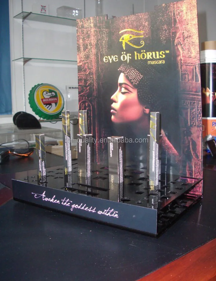 Top Counter Display Customized Acrylic Makeup Counter Cosmetics Acrylic Display For Eyebrow