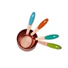 Stainless Steel Measuring Cups Set Stackable Set With 4 pieces Colorful Silicone Handle Measuring Cups