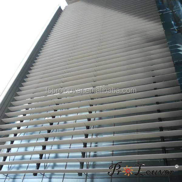 Horizontal Fixed sun louver Architectural Aerofoil profile aluminum louver for window sunshade