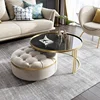2019 Modern furniture gold color stainless steel sectional end table
