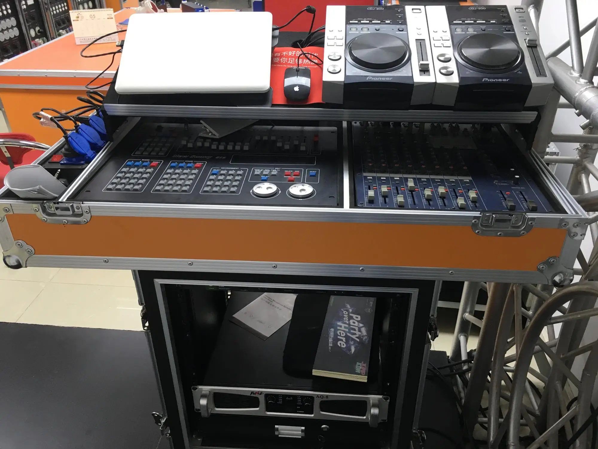 Dj Turntable Flight Case Dj Conffin Case With Light For Mixer Cd Player