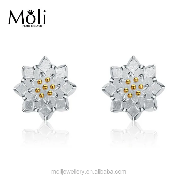 925 sterling silver white colour Austrian Crystal 8mm 12mm flower studs earrings