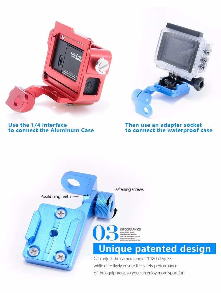 Aluminum Alloy CNC Machining Universal Camera Car Holder Car Accessories, Hot New Products for 2016