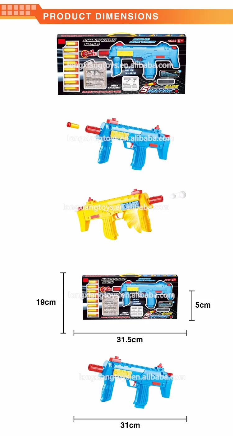 High Quality Cute Color Shoots Plastic Bullets Kids Plastic Bullet Toy Gun