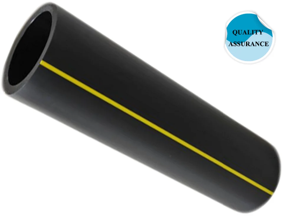 China Factory Hot Sales Black Hdpe Pipe With Yellow Stripe For Gas