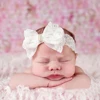 Top Sell 16x 12cm Big White Lace Flowers Newborn Babymesh hair bow