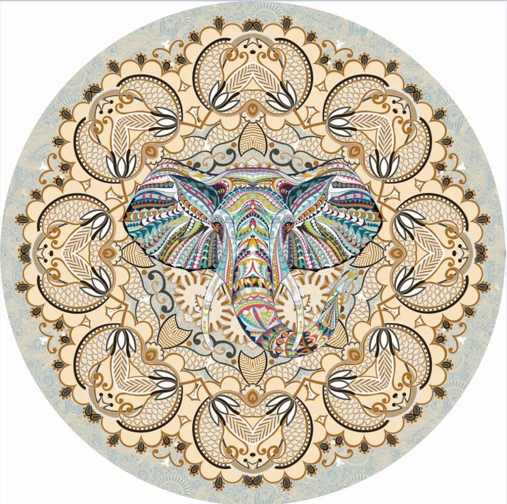 Large Size Square Yoga Mat Big Exercise Black Round Decorative Yoga Mat