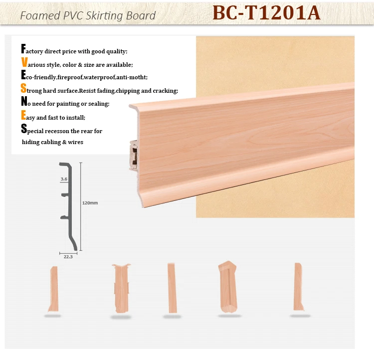 Moderno Diseño De La Casa De Pared De Pvc Rodapié Plástico Zócalo Base