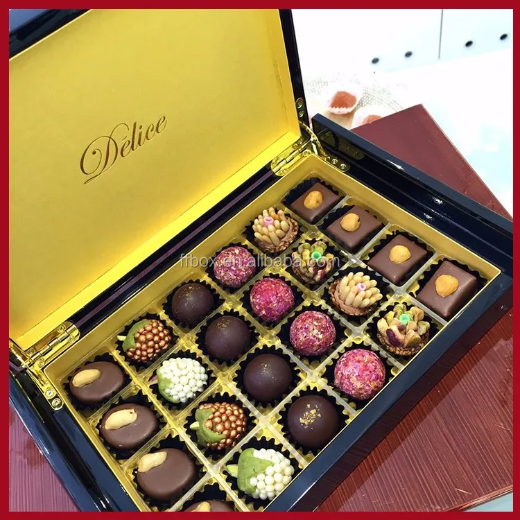 Deluxe Piano Lacquer Finish Decorative Wooden Chocolate And Sweets Box