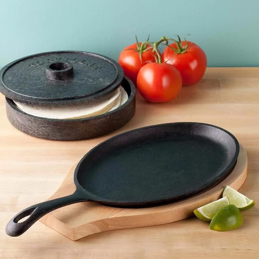 German Cookware Cast Iron Sizzler Dishes Oval Sizzling Plate For Sale