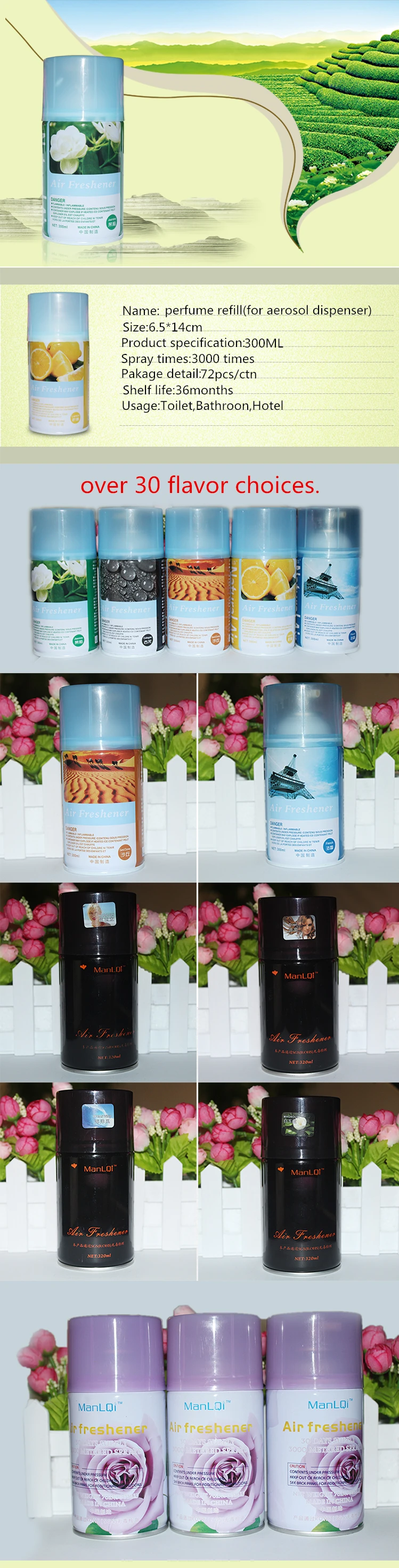 300ml Ecofriendly Deodorant Long Lasting Air Freshener Automatic Spray