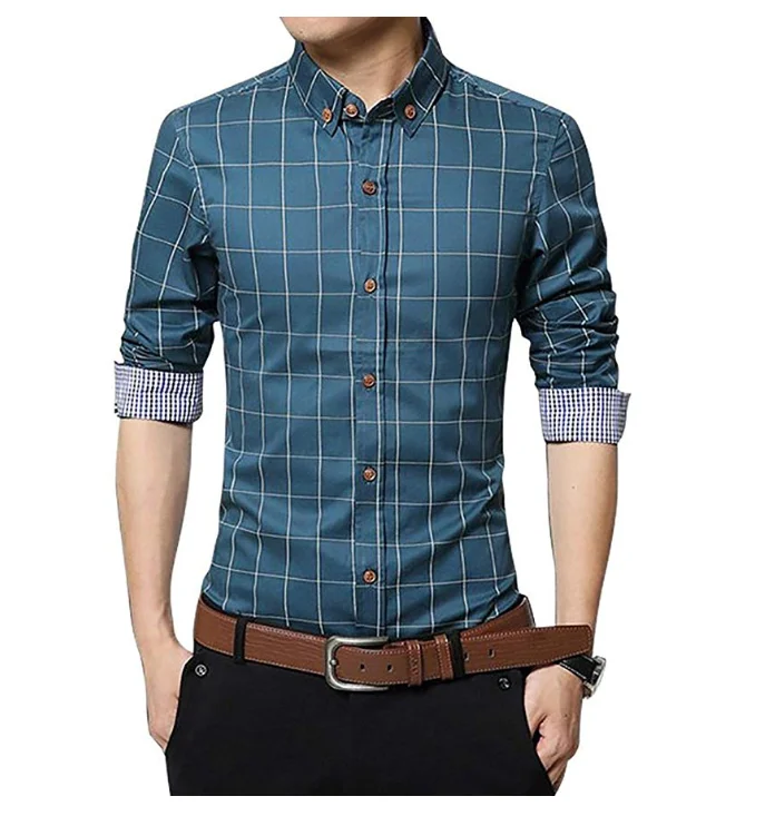 Men BUTTONED DOWN Mens Classic Fit Gingham Dress Shirt Supima Cotton