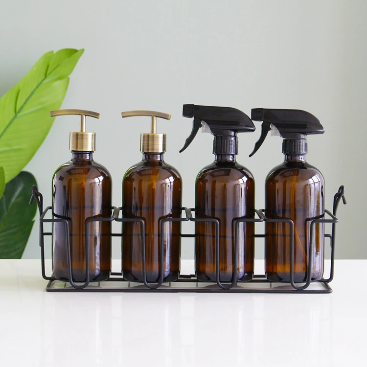 500ml Brown Syrup Glass Pump Bottles With Dispenser Soap Foam Pump Tops Buy Amber Pump Bottle