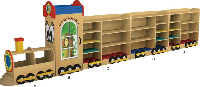 wooden train shelf