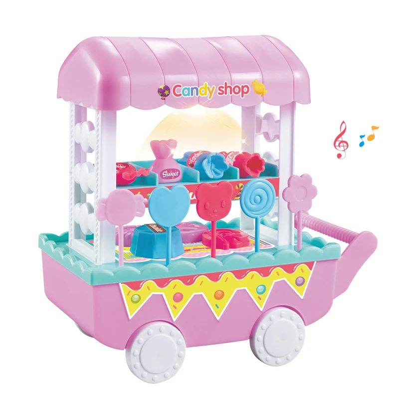 Mini Plastic Toys Candy Trolley Carts Pretend Play Set For Baby Kids