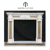 Polished Marble Gas Log Fireplace Mantel / Frame Decoration