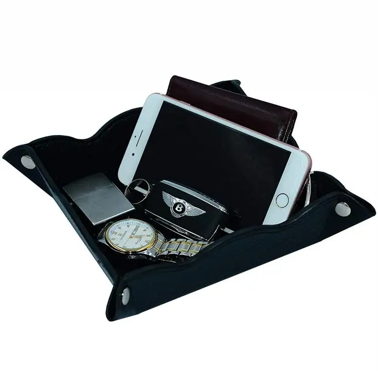 Scallop Leather Valet Tray Holder For Wallets,Keys,Spare Change Buy