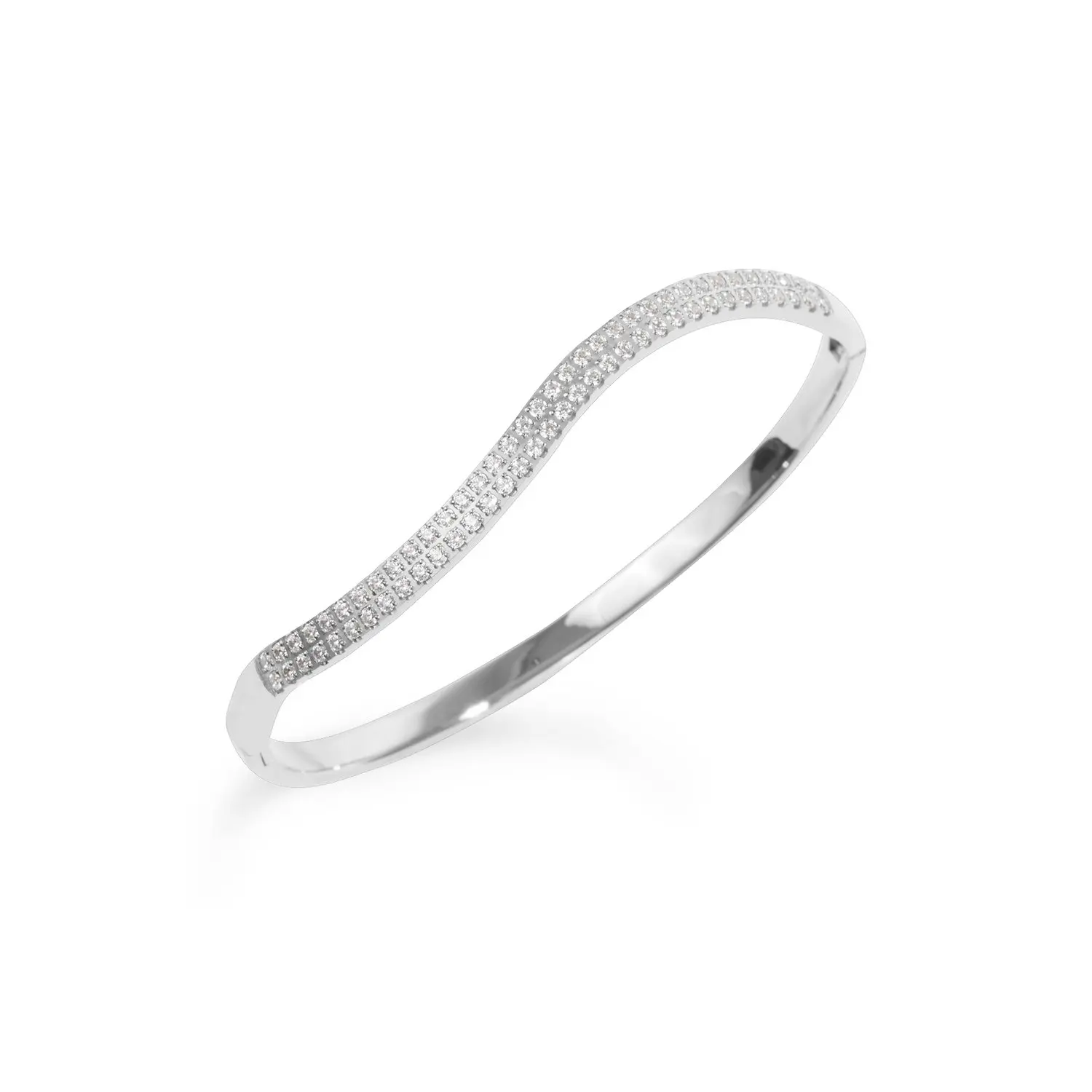 European simple design stainless steel open cuff bracelet rose gold plated zircon bangle