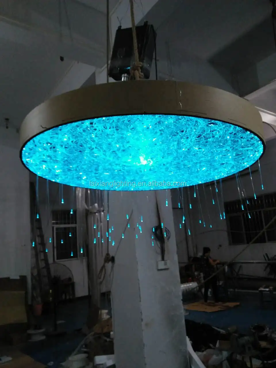 Multicolor change fabric net diameter 1m fiber chandelier