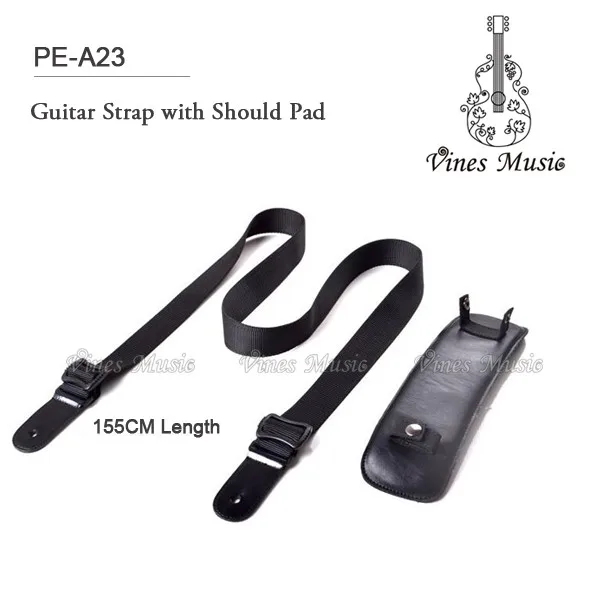 Wholesale Black Comfort Leather Shoulder Pad Electric Guitar Strap A23