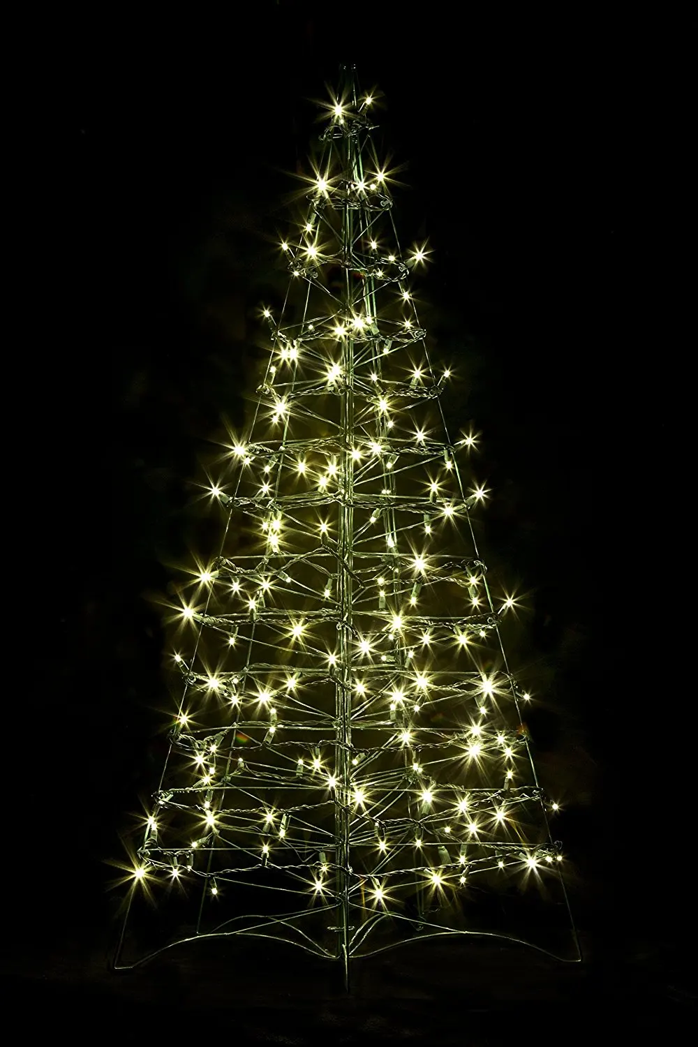 Get Quotations Pre Lit LED 4 Folds Flat Outdoor Christmas Tree W 160 Warm White Lights Get Quotations Pre Lit LED 4 Folds Flat Outdoor Christmas Tree W 160 Warm White Lights