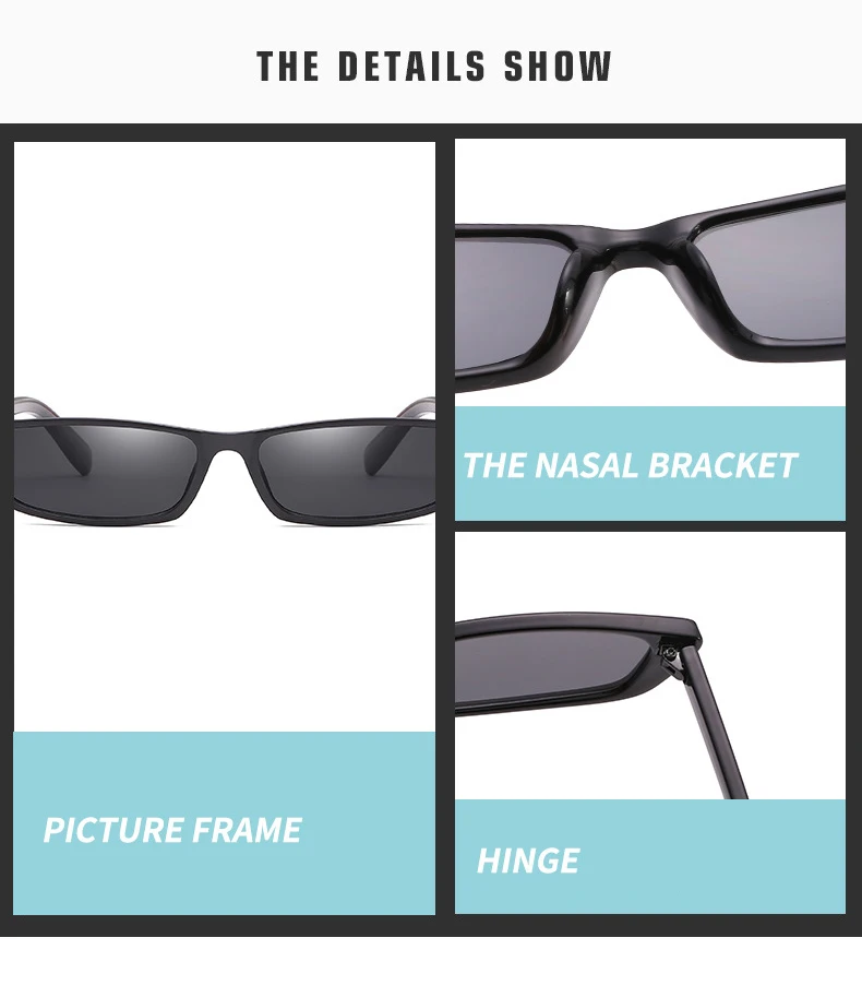 Cool Dazzle Small Square Plastic Frame Women UV400 Party Men Eyewear