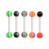 Wholesale straight tongue bars rings high quality resin colorful tongue rings for young