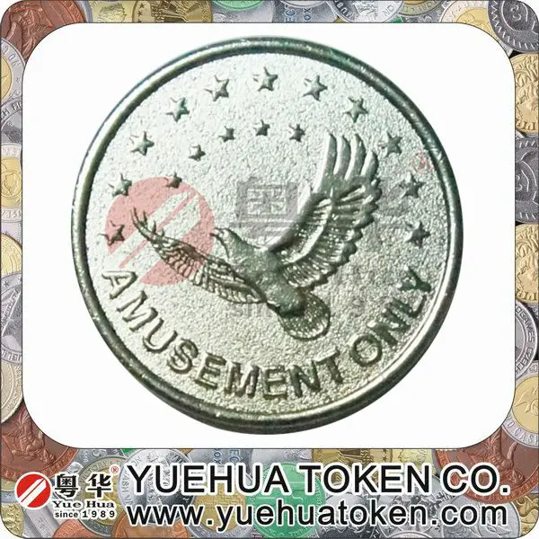 24X1.85mm Silver Color Brass Token