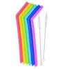Silicone pipette Eco-friendly recycling straight pipe elbow color straw