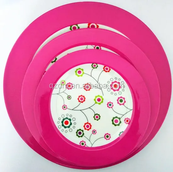 8/9/10 Inch Melamine Round Dish And Plate With Custom Design