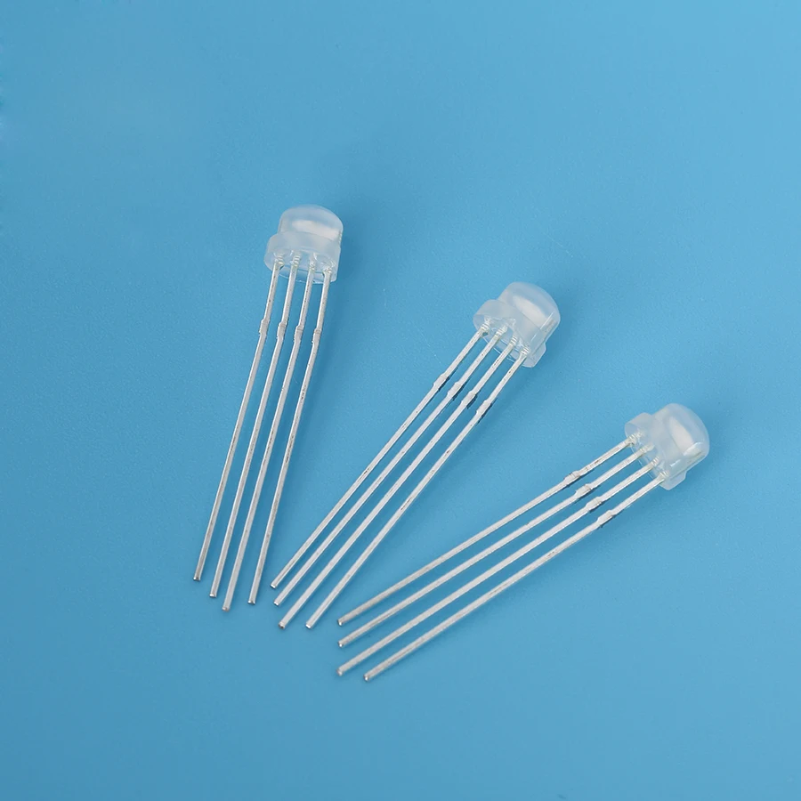 LED transparentes RGB RVB 5mm 4 broches CATHODE