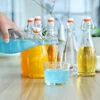 16.9oz 500ml glass juicer bottle with easy cap swing top