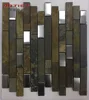 straight stone mix stainless steel mosaic border