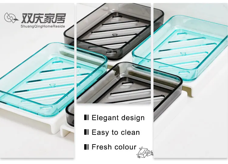 Bathroom laundry plastic two color Soap Drying Draining Holder big size soap dish soap box