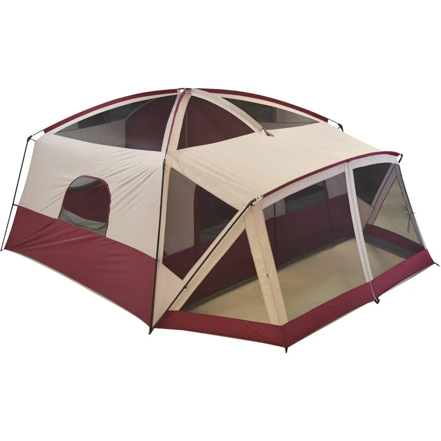 Buy Generic 12 Person Cabin Tent With Screen Porch Red In Cheap