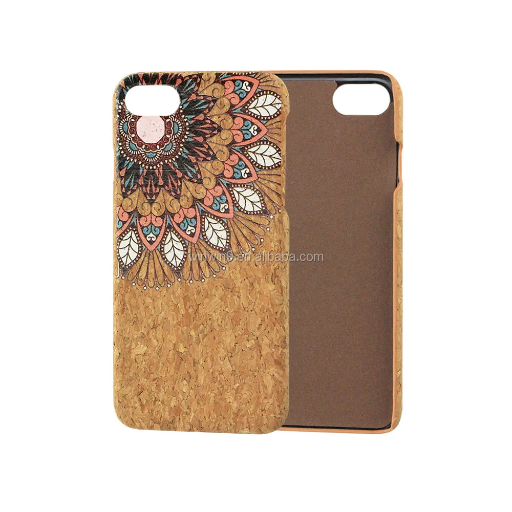 Eco-friendly Wood Cork Mobile Phone Accessories for iPhone X for iPhone 7 Unique Printing Wooden Phone Case for Apple