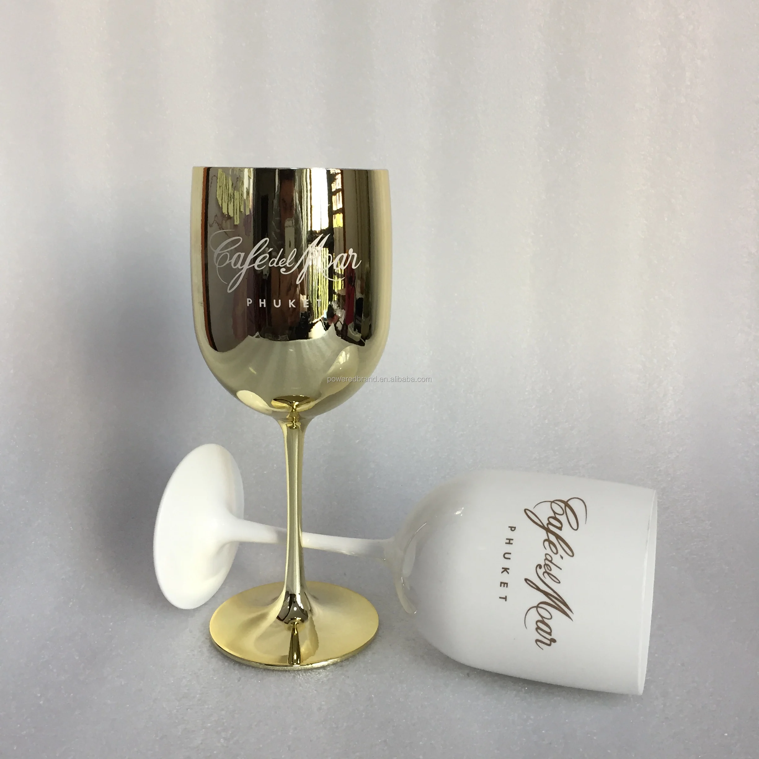 White Acrylic Champagne Glass Goblet For Bar Clus Buy Golden