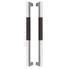 Front door back-to-back pull handles with stainless steel-wood combination in square size 25x25mm