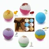 OEM$ODM Large Organic & Natural sea salt Bath Bombs, Handmade Bubble bath FIZZIES , ,3.64OZ X6 gift set with color box,
