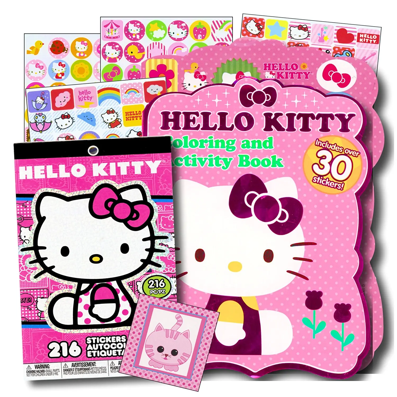 Buy Hello Kitty Coloring Book and Stickers Super Set~ Shaped Foil Cover