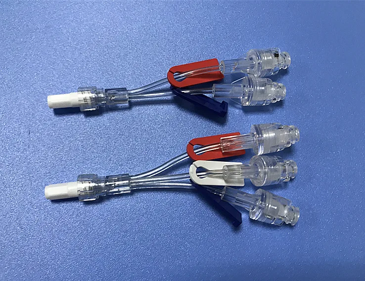 v.设置无针接头延长管; 输液器用无针接头; 医疗延长管