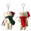 Red Green Christmas Jointed Bear With Candy Bag keychain Plush toys Pendant 11CM Plush