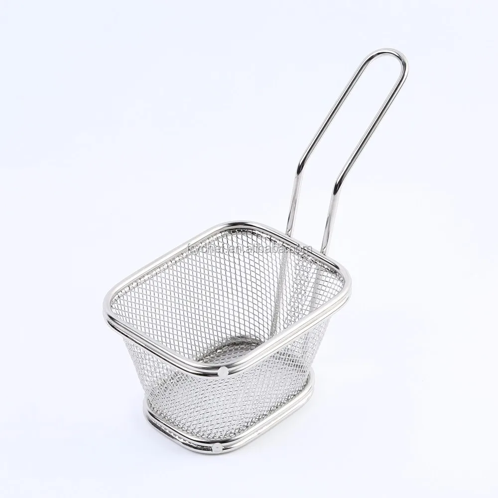 Stainless Steel Metal Type and LFGB FDA CIQ CE / EU SGS EEC Certification French Fry Baskets