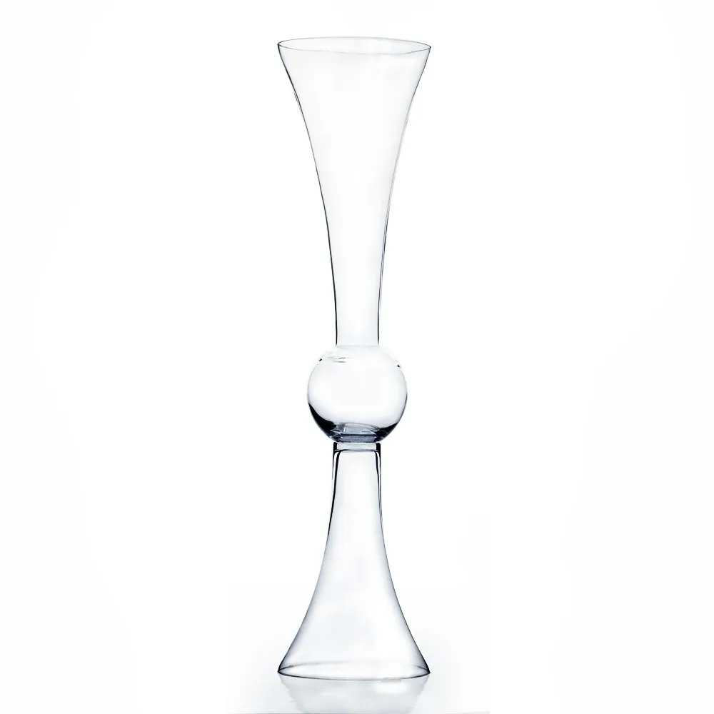 glass white tall centrepiece vase